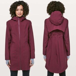 NWT Lululemon Rain Rebel Deep Ruby Jacket Size 2‎ Waterproof New with Tags Coat